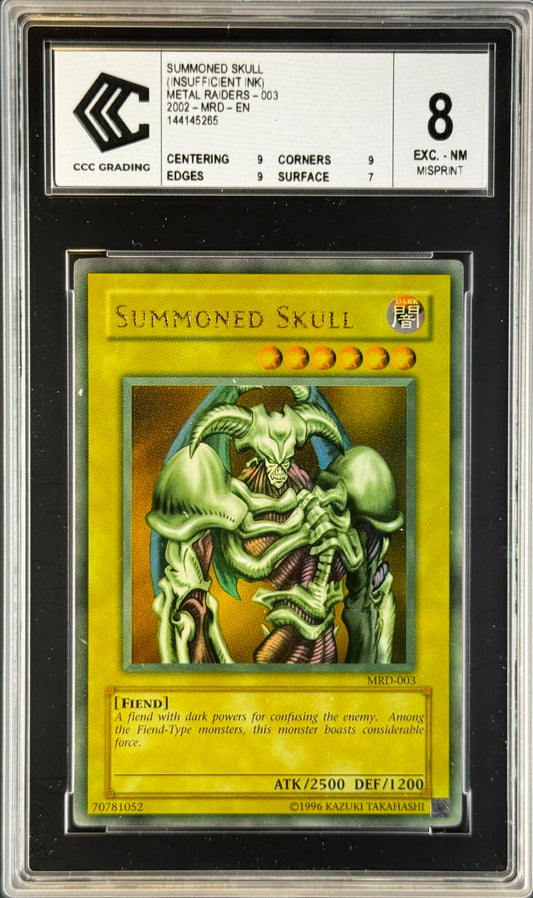 Summoned Skull MRD-003 Misprint Fade Gradé 8