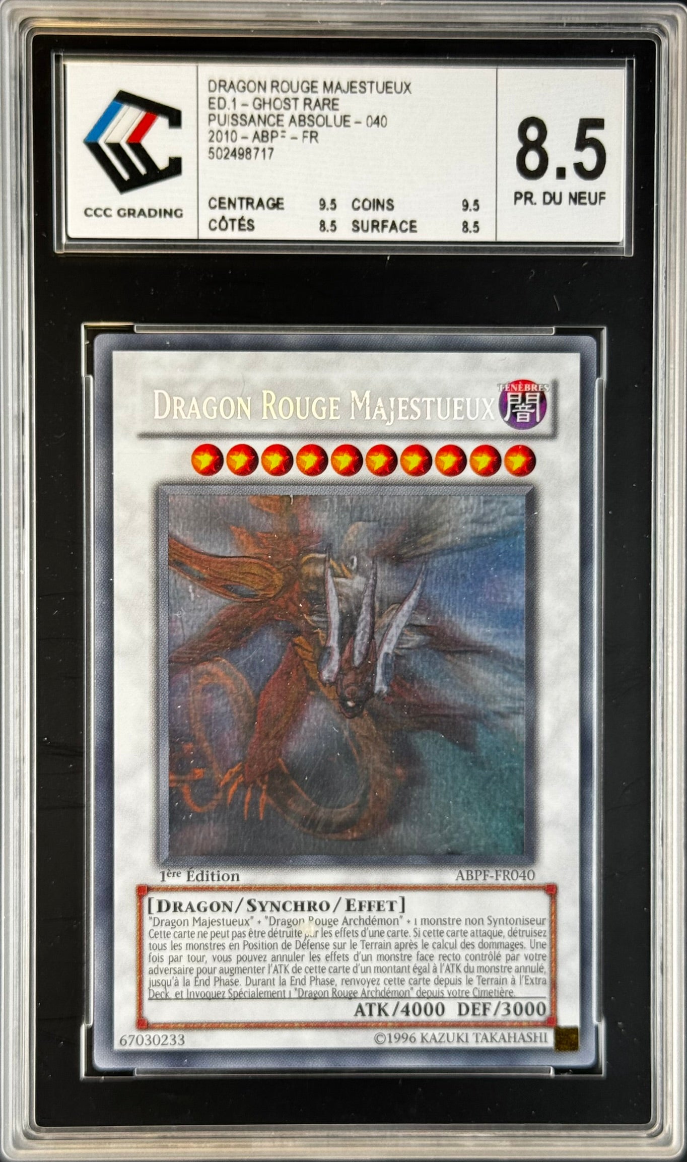Dragon Rouge Majestueux ABPF-FR040 1st Gradé 8.5