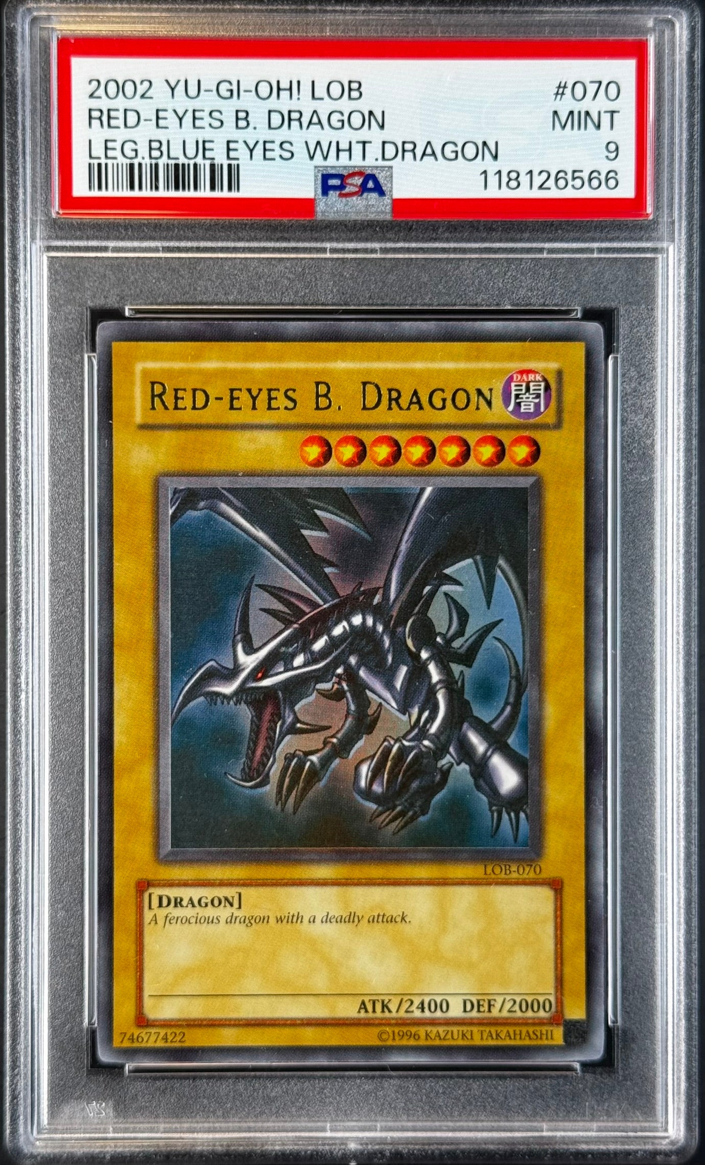 Red-Eyes B.Dragon FoilShift LOB-070 Gradé 9
