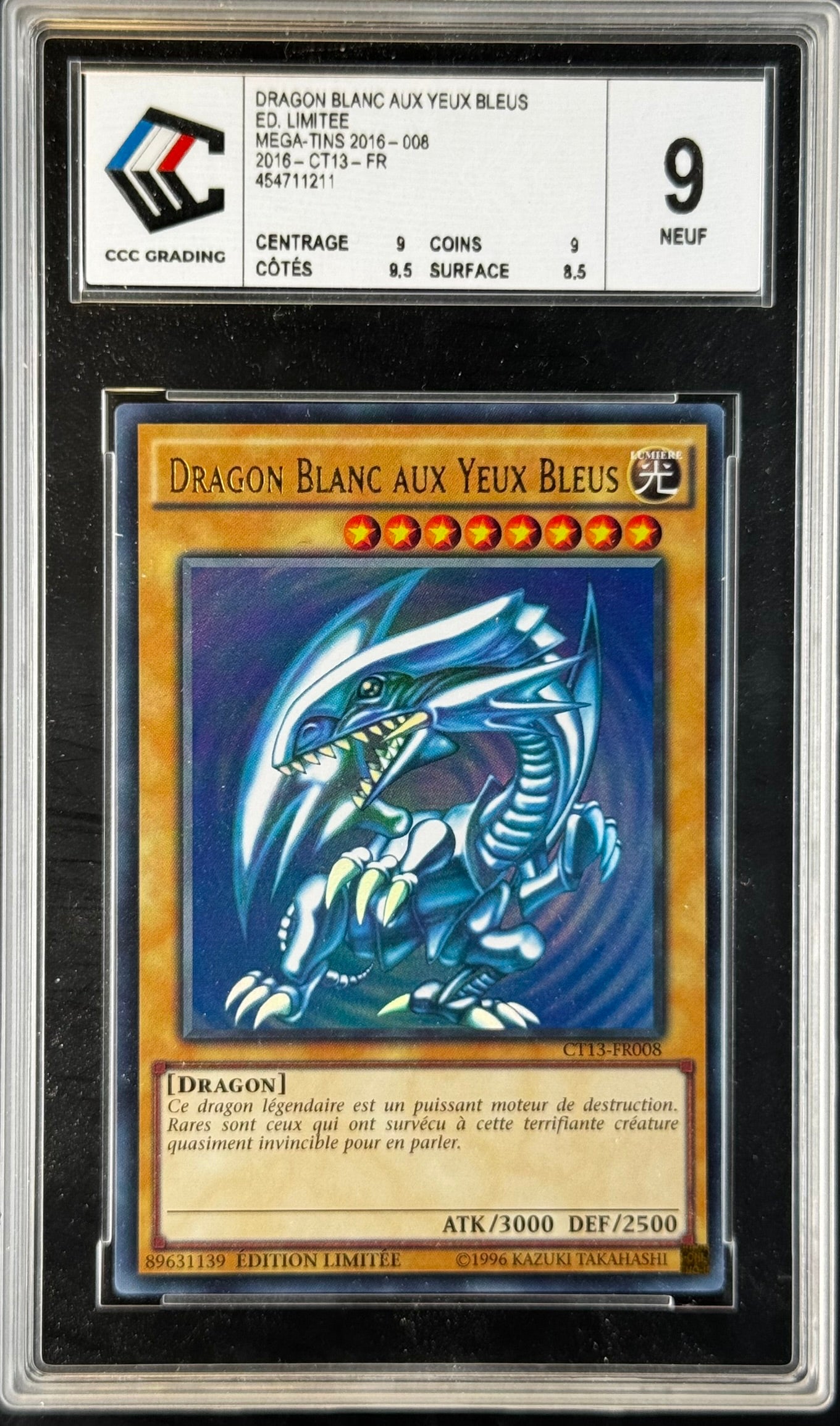 Dragon Blanc aux Yeux Bleus CT13-FR008 gradé 9