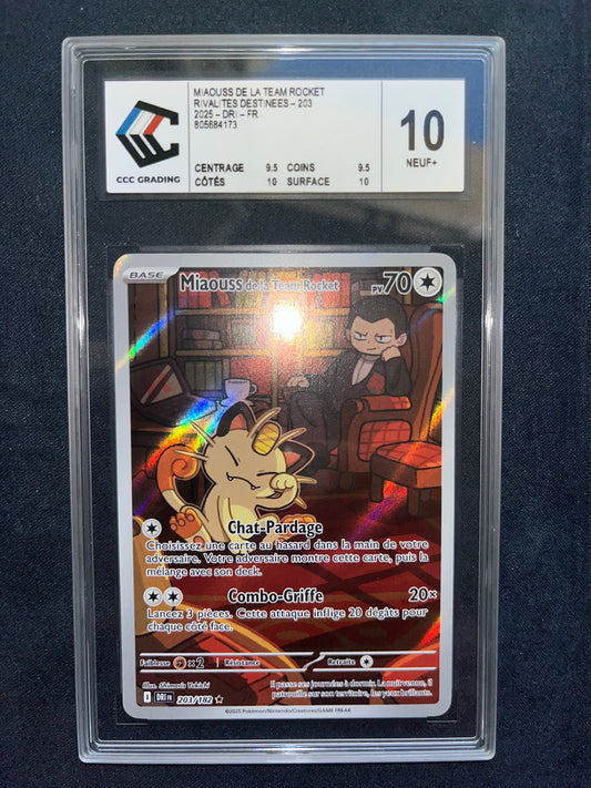 Miaouss de la Team Rocket DRI 203/182 Gradé 10