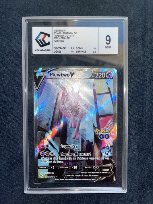Mewtwo V Stamp Pokemon Go Gradé 9