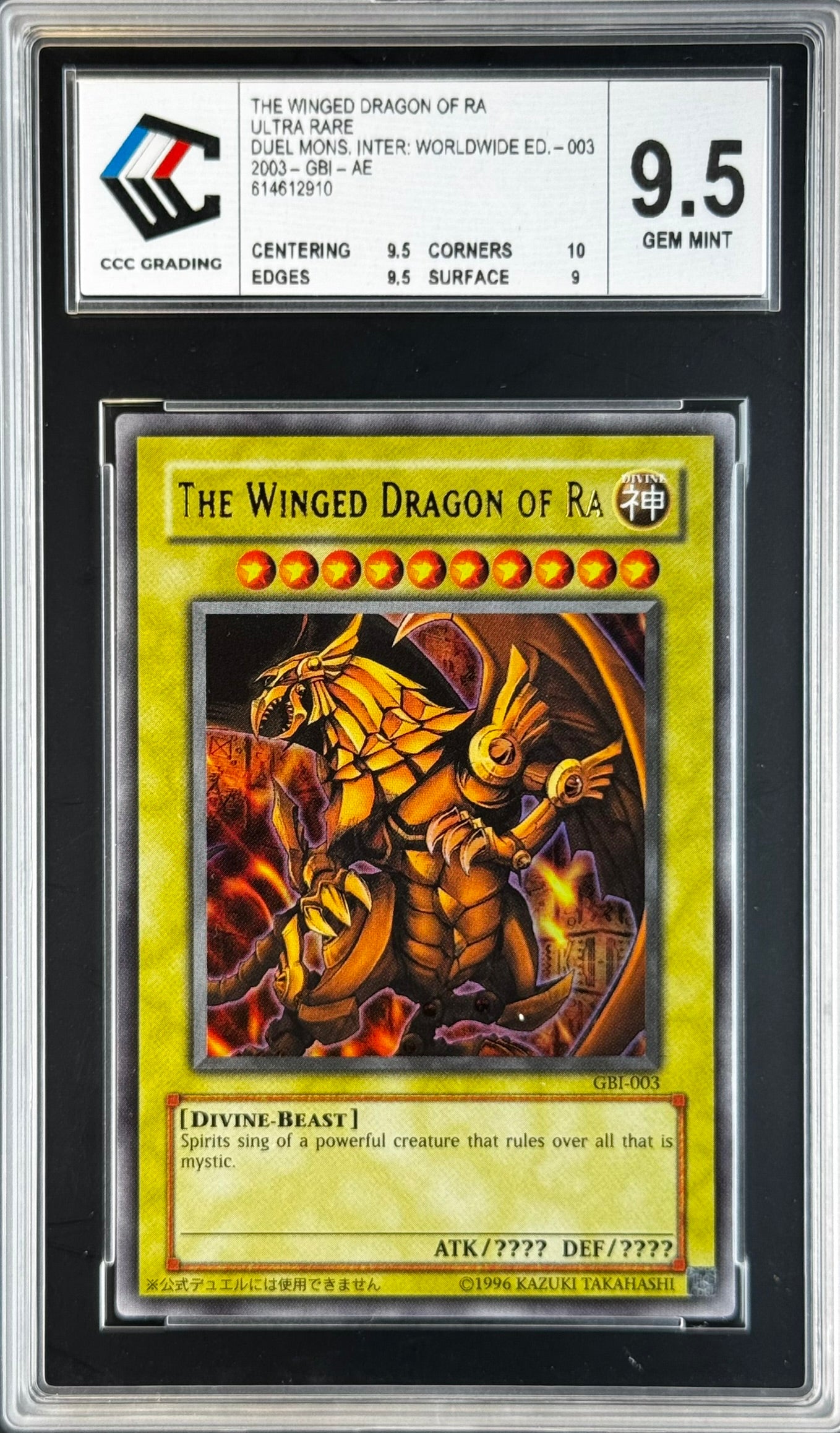 The Winged Dragon of Ra GBI Ultra Gradé 9.5