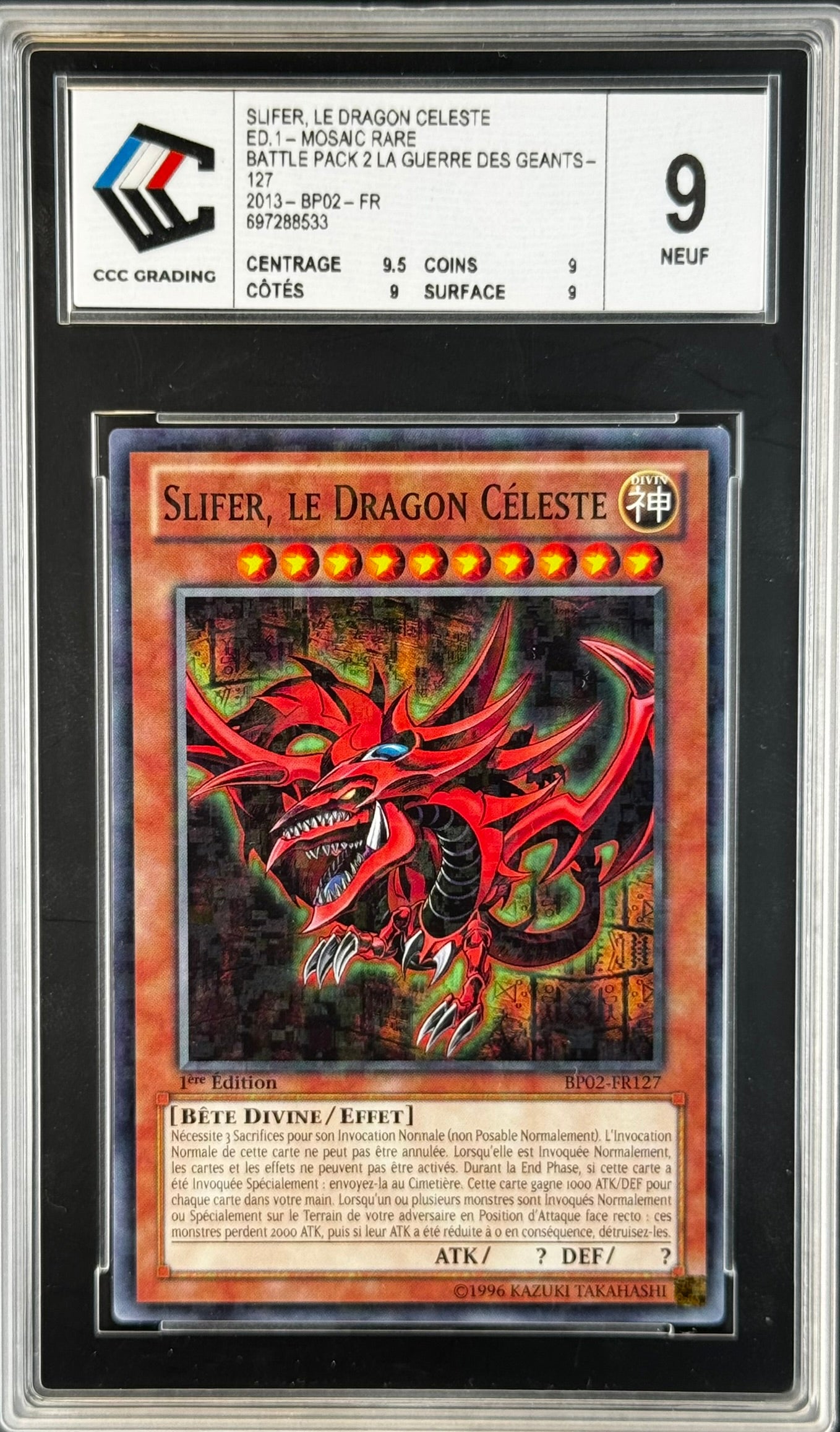 Slifer, le Dragon Céleste BP02-FR127 1st gradé 9